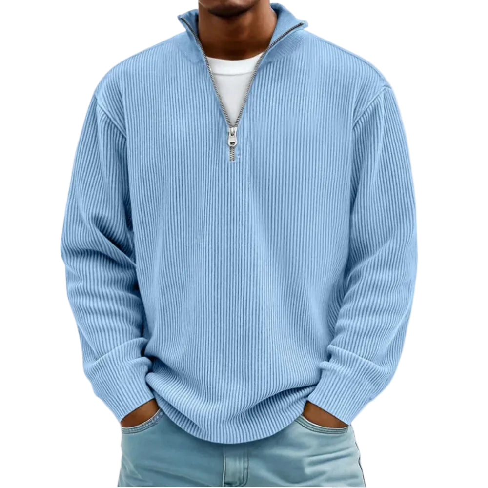 Coco Zipper Sweater | Textured Knit, High Neck, Relaxed Fit 1