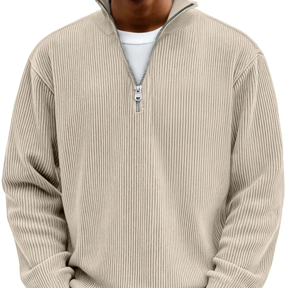 Coco Zipper Sweater | Textured Knit, High Neck, Relaxed Fit 4