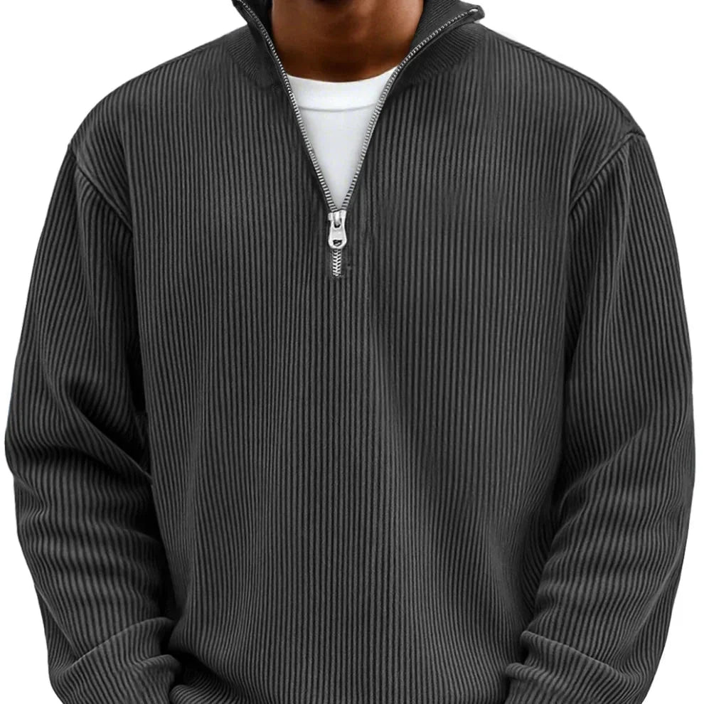 Coco Zipper Sweater | Textured Knit, High Neck, Relaxed Fit 7