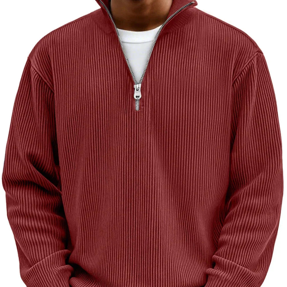 Coco Zipper Sweater | Textured Knit, High Neck, Relaxed Fit 9