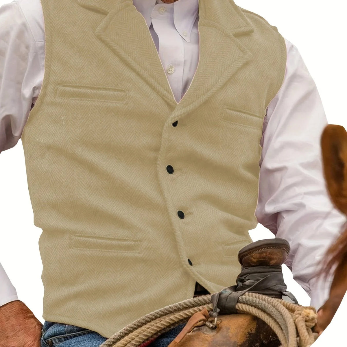 Colton Mens Vest | Classic Herringbone, Tailored Fit 11