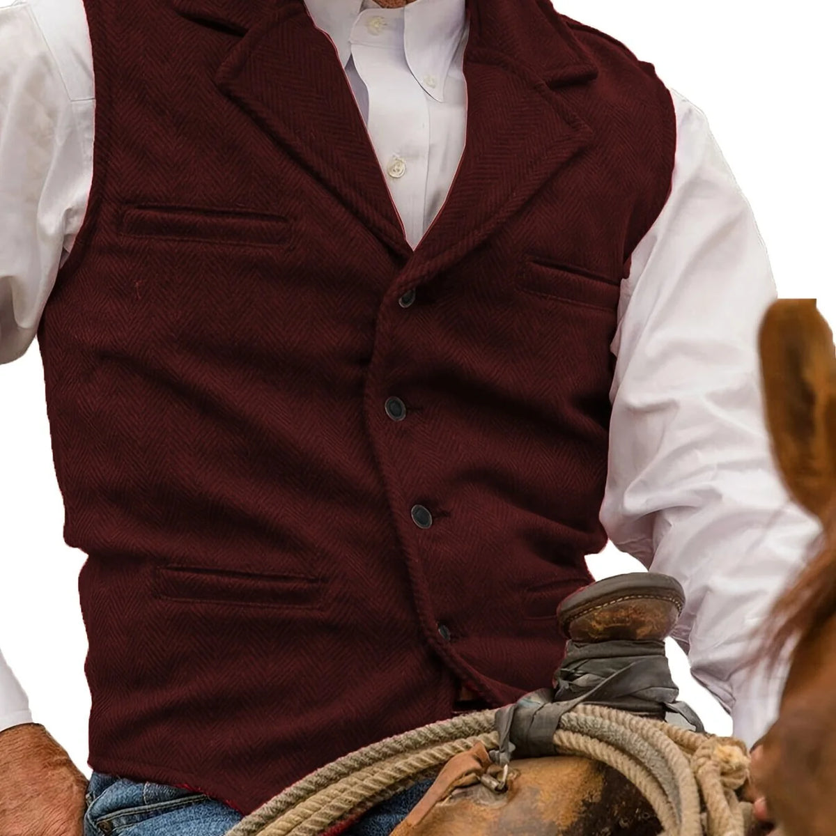 Colton Mens Vest | Classic Herringbone, Tailored Fit 17