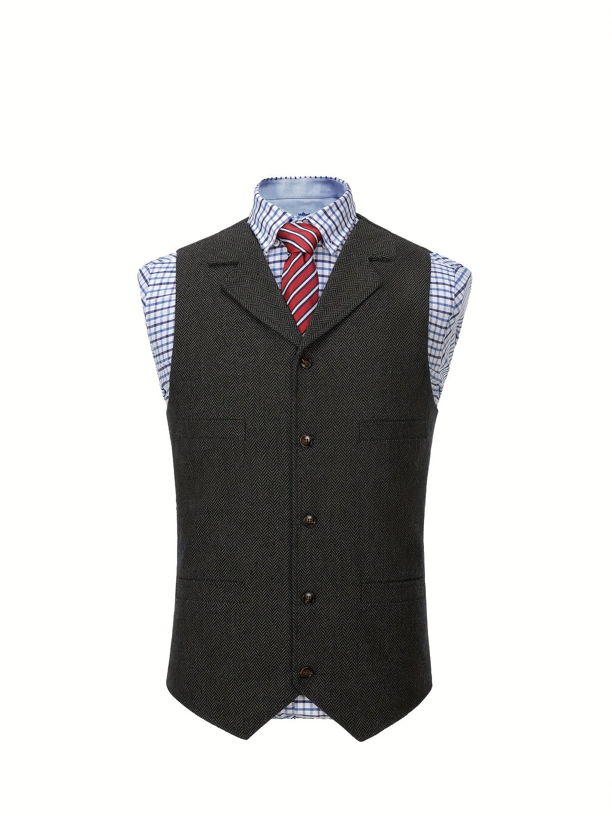 Colton Mens Vest | Classic Herringbone, Tailored Fit 8