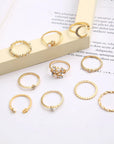 Bohemian Silver & Gold Rings Set