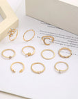 Bohemian Silver & Gold Rings Set