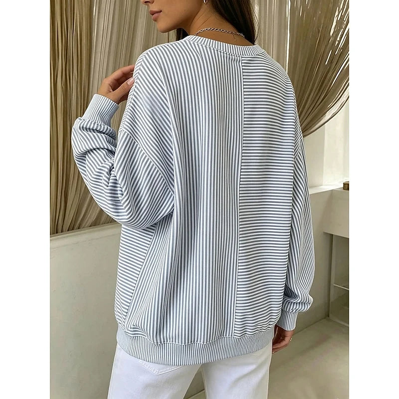 Cora Oversized Hoodie | Relaxed Fit, Striped Design 1