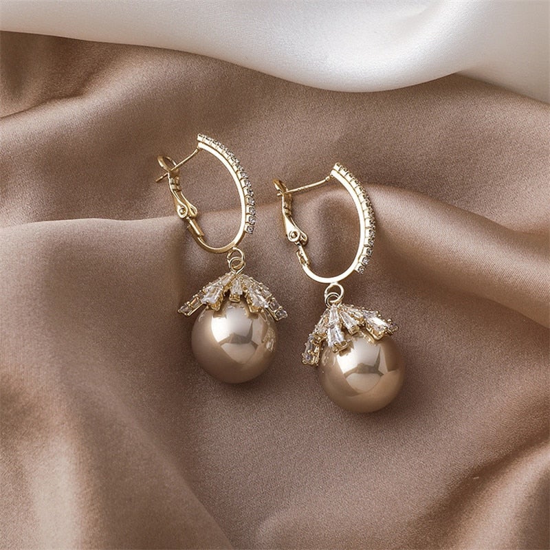 Elegant Malia Pearl Dangle Earrings