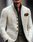 Harold Men's Cardigan | Lightweight Textured Weave, Single Breasted 0