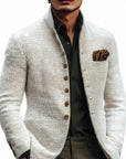Harold Men's Cardigan | Lightweight Textured Weave, Single Breasted 1