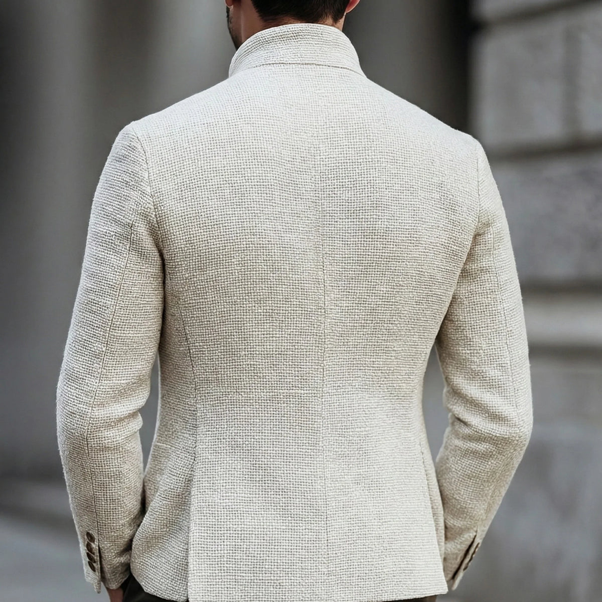 Harold Men's Cardigan | Lightweight Textured Weave, Single Breasted 3