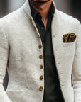 Harold Men's Cardigan | Lightweight Textured Weave, Single Breasted 4