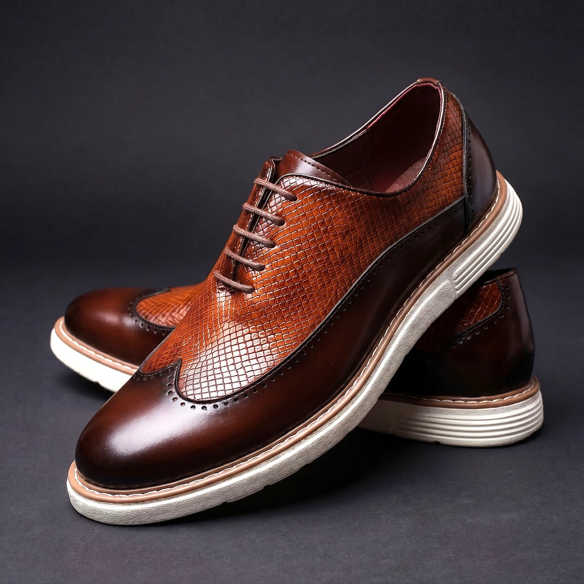 Haven Men's Oxfords | Black Wingtip Oxford Dress Shoes, Cushioned Sole 0