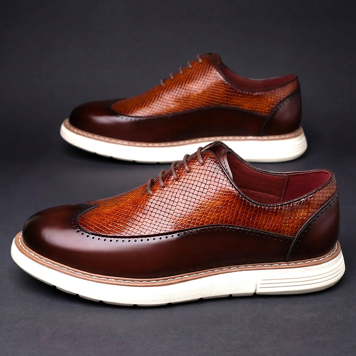 Haven Men's Oxfords | Black Wingtip Oxford Dress Shoes, Cushioned Sole 1