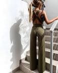 Sleeveless Jumpsuit with V-neck for Women