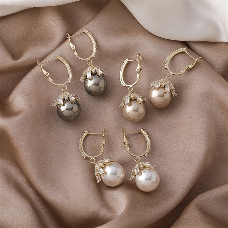 Elegant Malia Pearl Dangle Earrings