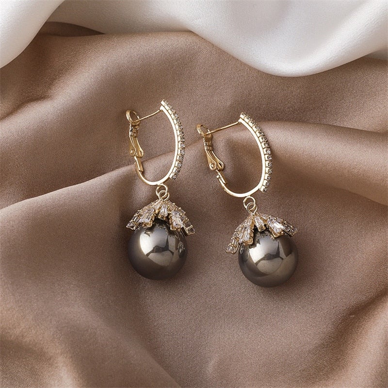 Elegant Malia Pearl Dangle Earrings