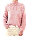 Women's High Collar Long Sleeve Sweater