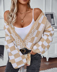 Casual Loose Lantern Sleeve Knitted Cardigan