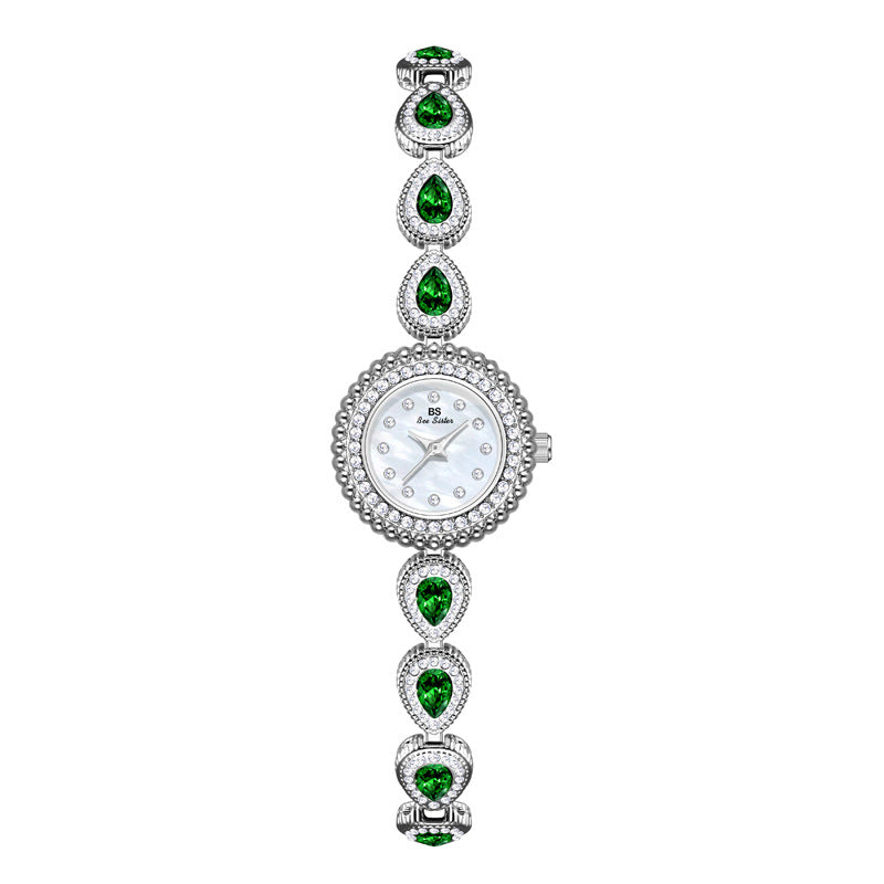 French-Style Waterdrop Crystal Watch