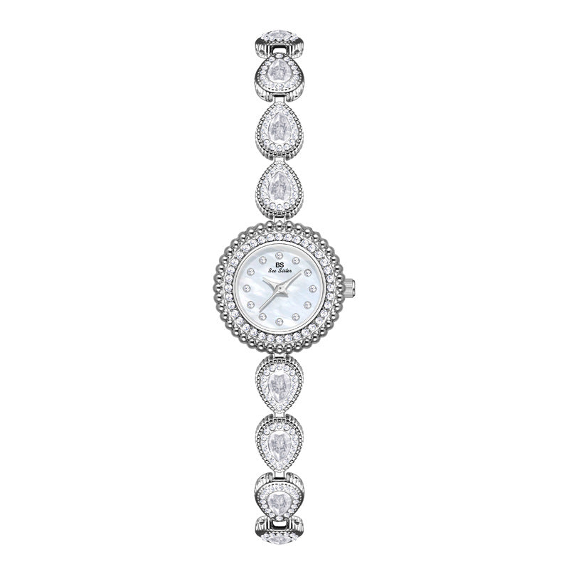 French-Style Waterdrop Crystal Watch