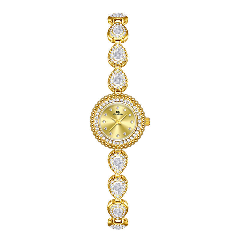 French-Style Waterdrop Crystal Watch