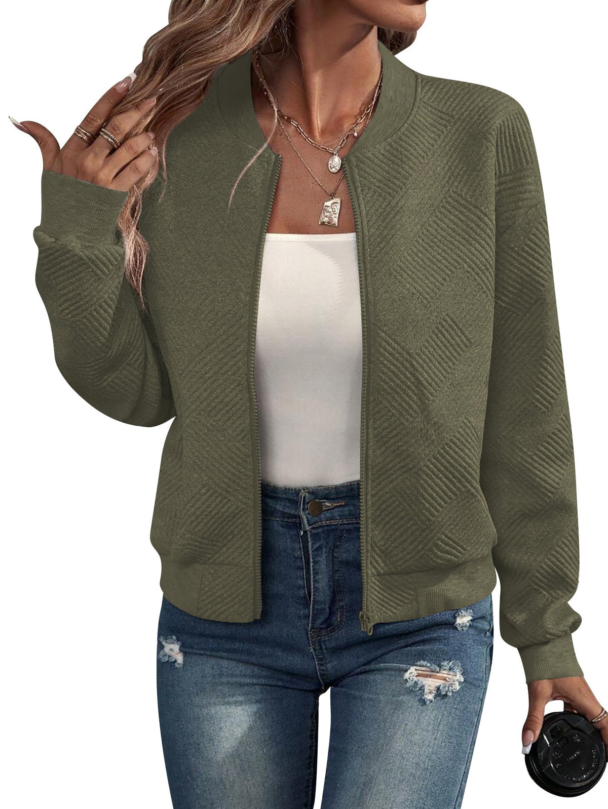 Trendy Solid Color Women’s Casual Jacket