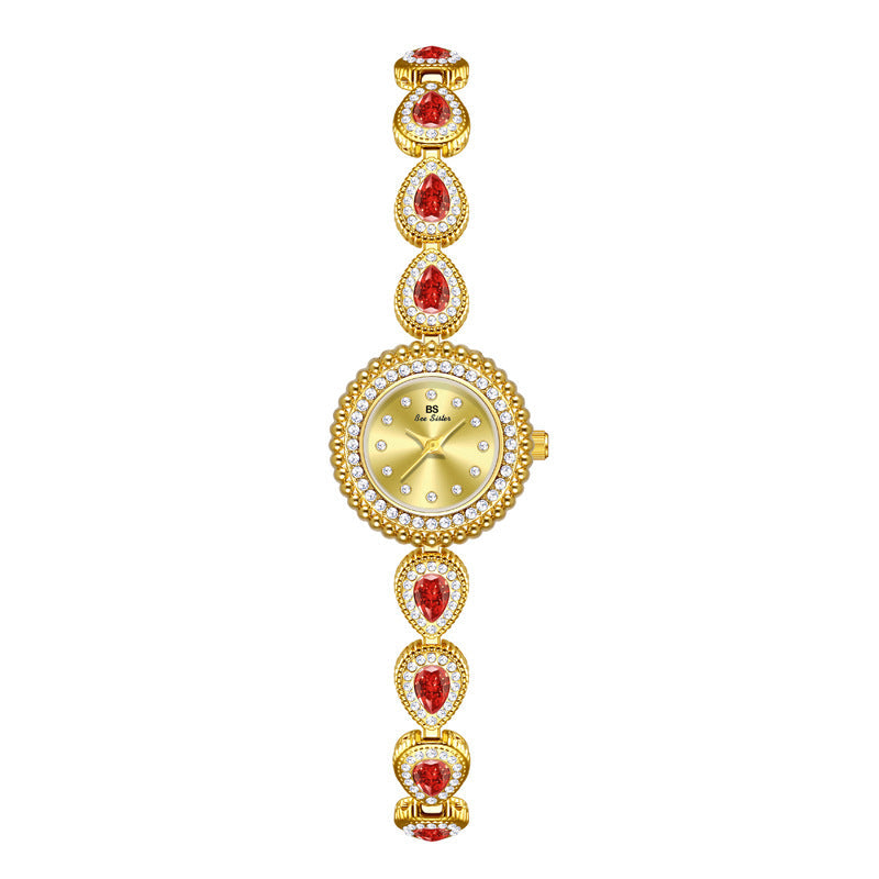 French-Style Waterdrop Crystal Watch