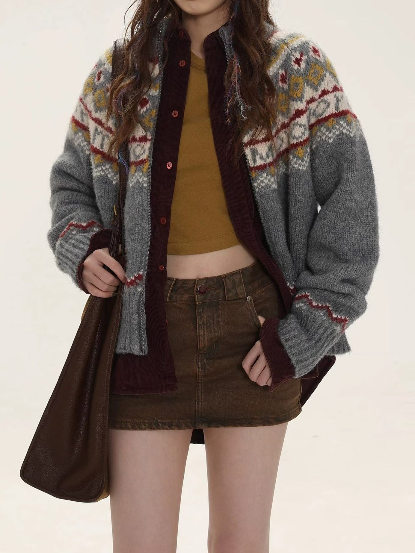 Women's Winter Thickened Turtleneck Knitted Cardigan