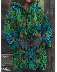 Artistic Abstract Print Women’s Jacket