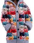 Abstract Print Casual Cape Jacket