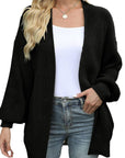 Women's Long Lantern Sleeve Knitted Cardigan