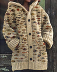Chic Abstract Print Cape Jacket