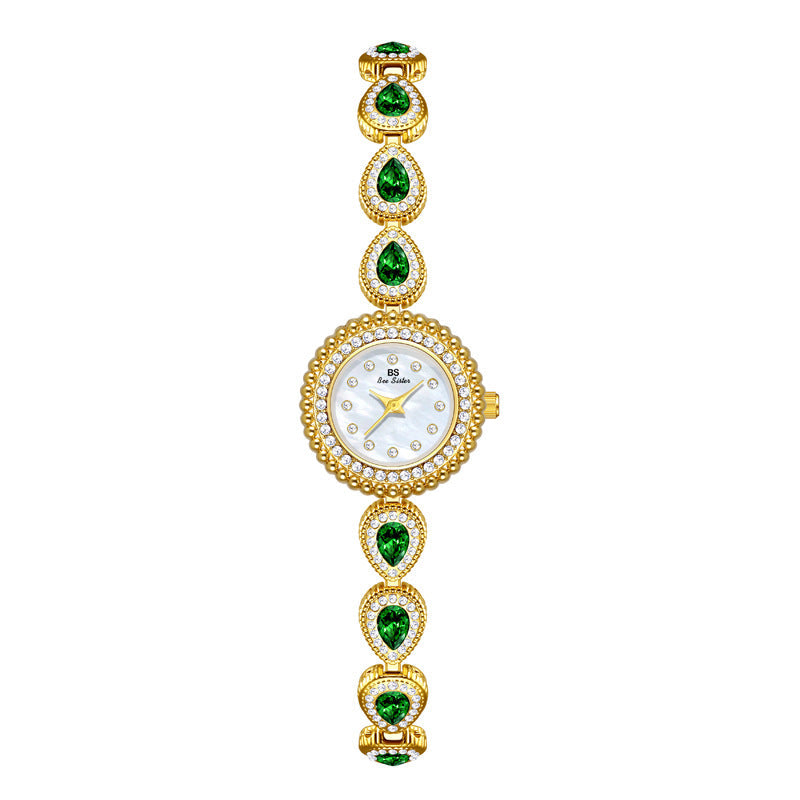 French-Style Waterdrop Crystal Watch