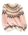 Nordic Pattern Knit Pullover Sweater