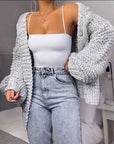 Women's Thickened Mohair Cardigan Sweater