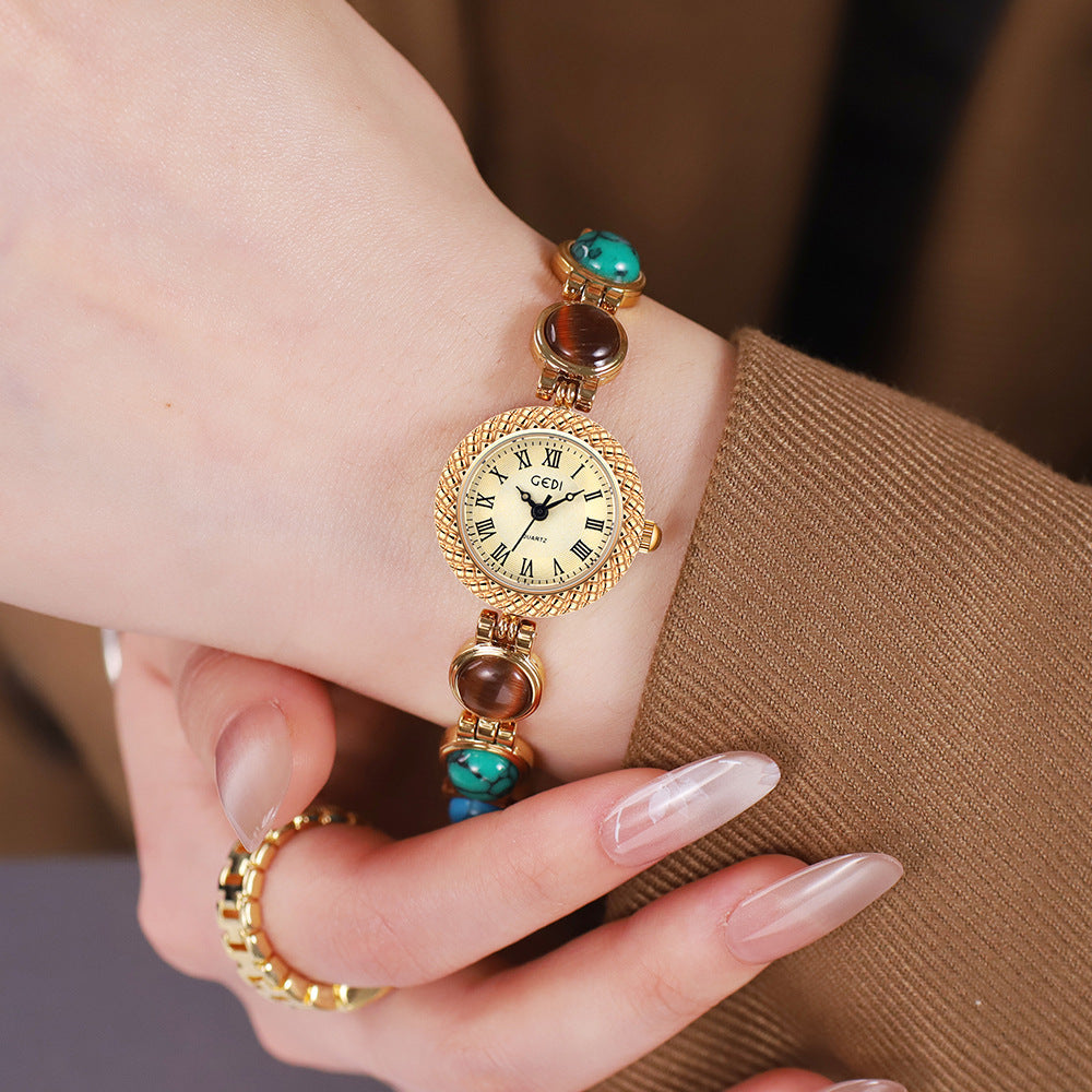 Gedi Rainbow Cat’s Eye Bracelet Watch