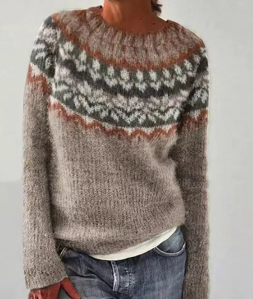 Patterned Knitwear Retro Sweater
