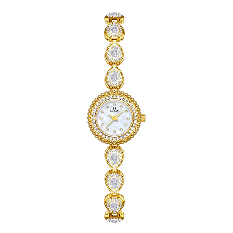 French-Style Waterdrop Crystal Watch