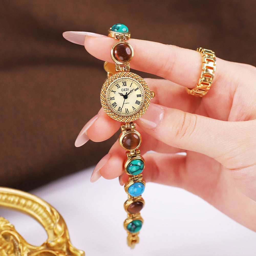 Gedi Rainbow Cat’s Eye Bracelet Watch