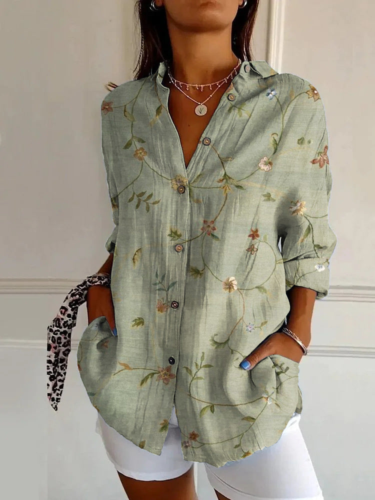 Floral Print Casual Elegant Blouse