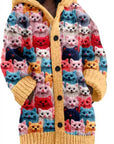 Abstract Print Casual Cape Jacket