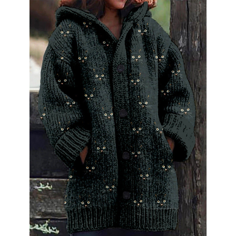 Abstract Style Casual Cape Jacket