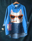 Uluru Graphic Shirt with Cat Illustration