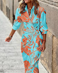 Stylish Midi Dress With Vertical Stripes