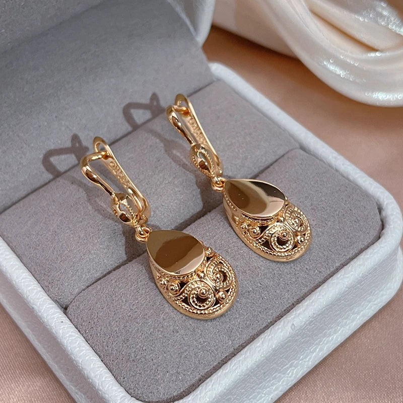 Gold Merle Drop Earrings for Women