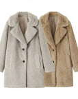 Elegant Long Faux Fur Coat Women
