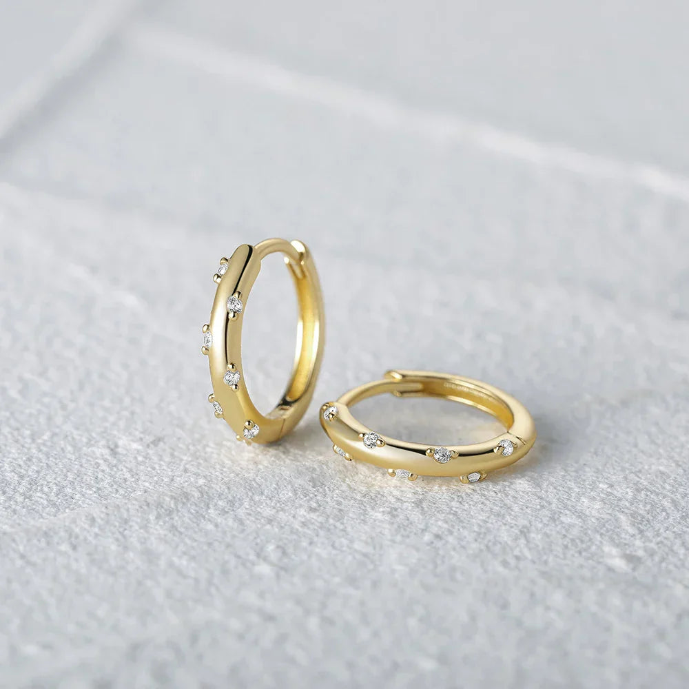 Dainty Huggie Hoops with Modern Charm