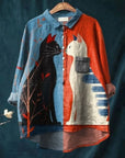 Uluru Graphic Shirt with Cat Illustration