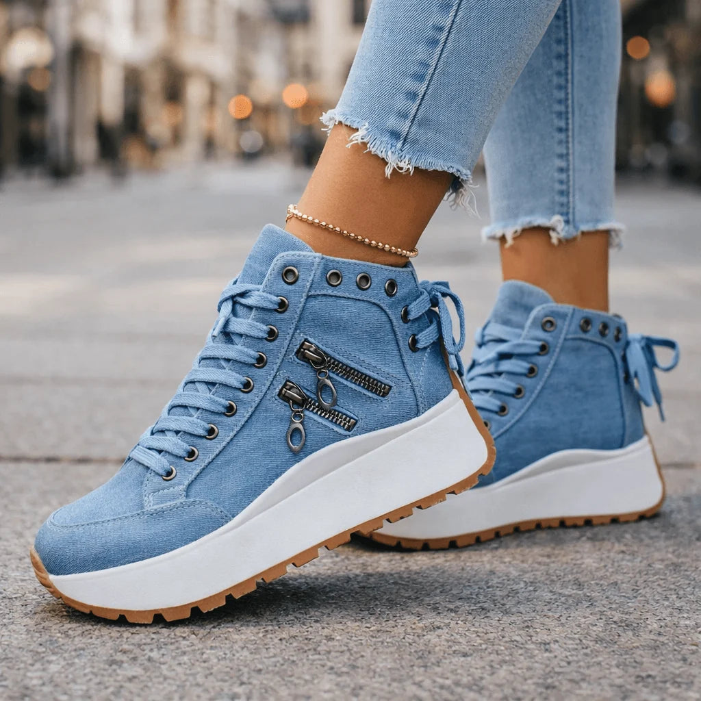 Saylor High Top Shoes | Cushioned Support, Side Zipper 0