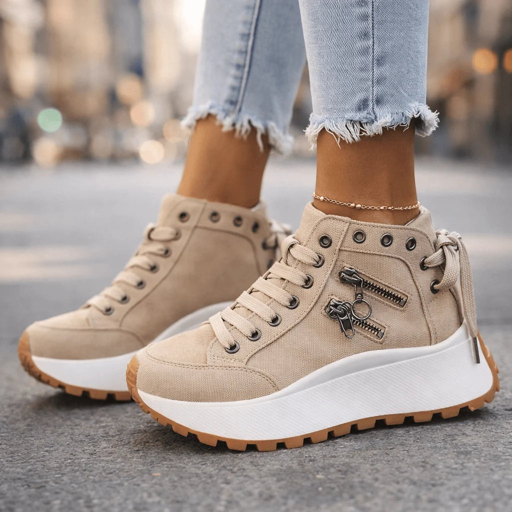 Saylor High Top Shoes | Cushioned Support, Side Zipper 5